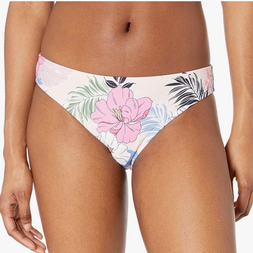 HOBIE womens cheeky pink tropical bikini bottoms size M NWT